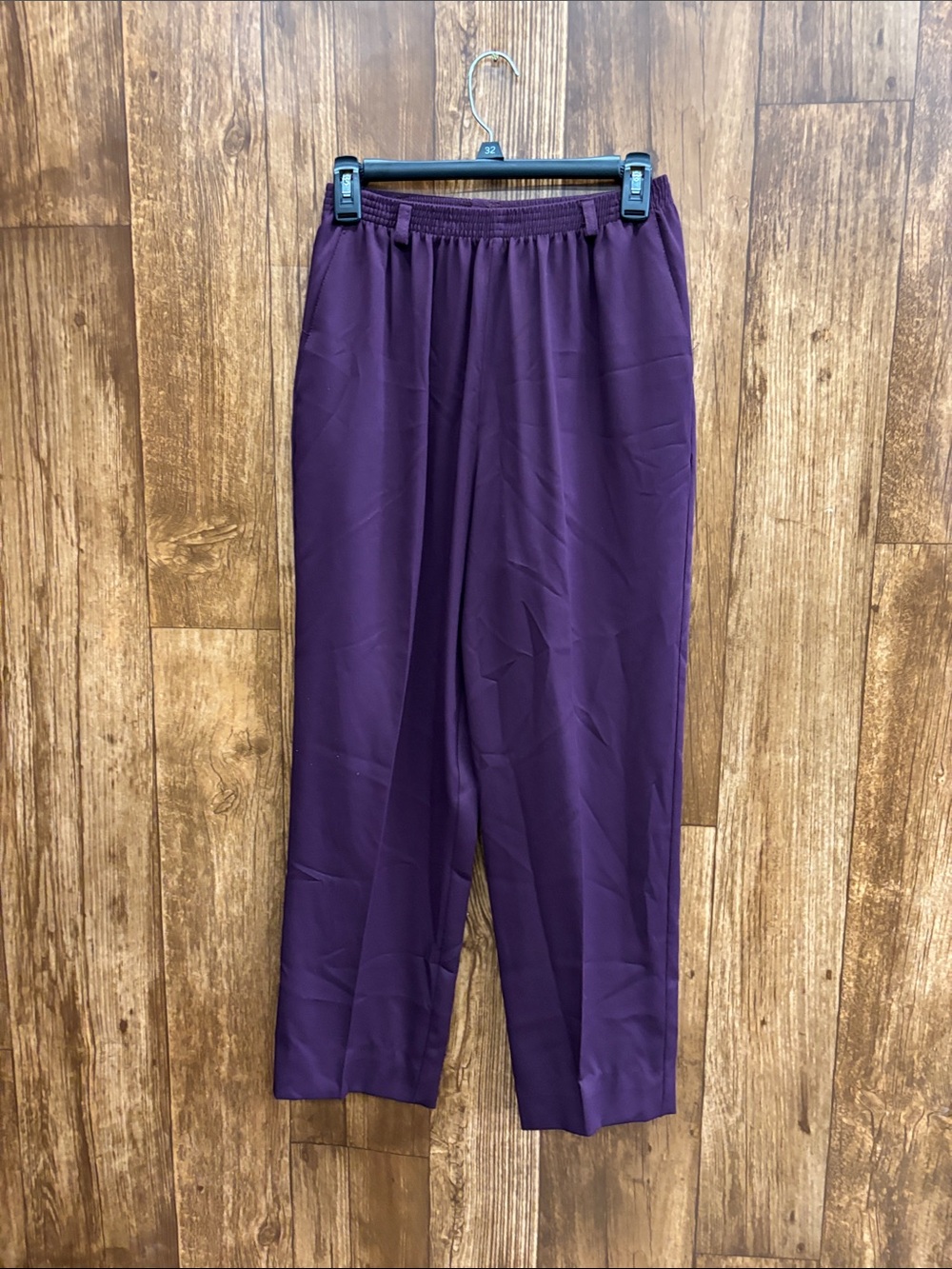 Alfred Dunner Purple Elastic Waist Women's Trousers